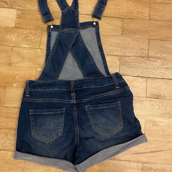 🎉Sugah & Honey Denim Short Overalls Blue Adjustable Straps Juniors Size 5 - Picture 4 of 5